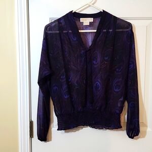 Michael Kors Chiffon Peacock Purple Blouse